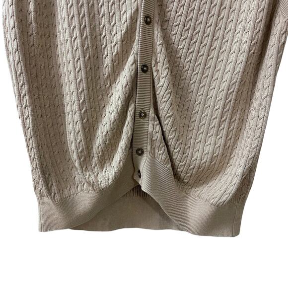 Monterey Club Silk Cotton Sweater Vest Mens XL Beige Button Up Eclectic Grandpa - Picture 3 of 5